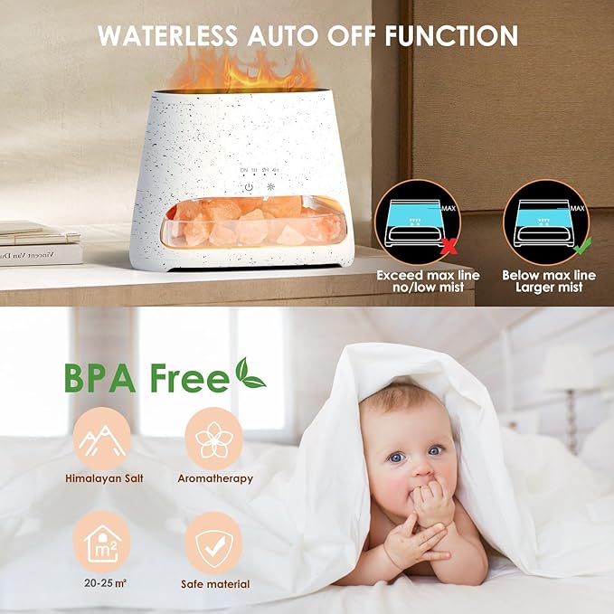 SALKING 2-in-1 Himalayan Salt Lamp & Ultrasonic Essential Oil Diffuser