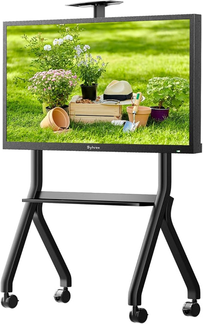Sylvox Rolling TV Stand for 43-55 Inch Outdoor TVs, Mobile TV Cart Floor TV
