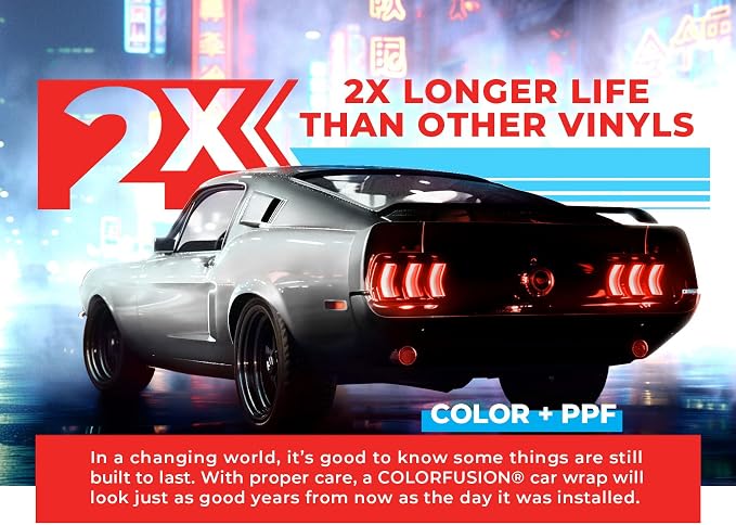 ColorFusion PPF by VViViD, Gloss Polar White Dry Apply PPF Vinyl Car Wrap Roll 20ft x 5ft