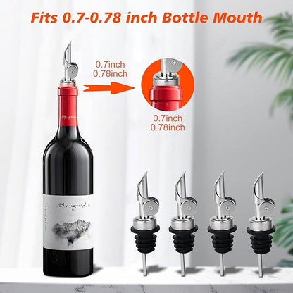 12PCS Weighted Liquor Bottle Pourers, Auto Flip Olive Oil Spout, Stainless