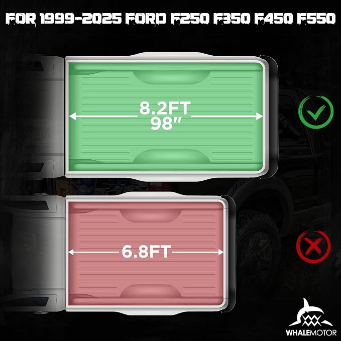 Hard Folding Truck Bed Tonneau Cover Compatiable with Ford Super Duty 8.2 FT Long Box, 1999-2026 F250 F350 F-250 F-350, Tri Fold Style