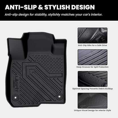 LASFIT Floor Mats & Cargo Mat with Backrest Mat for Honda HRV 2027 2026 2025 2024 2023 Sport/LX/EX-L & for Acura ADX 2025-2026, All Weather TPE Custom Fit HR-V Floor Liner Accessories Full Set