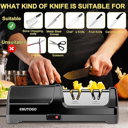 Enutogo Knife Sharpener, Professional 2-Stages Eleltric Knife Sharpeners
