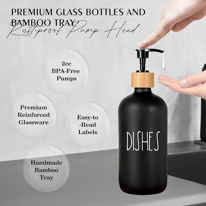 Arktek Glass Soap Dispenser Set