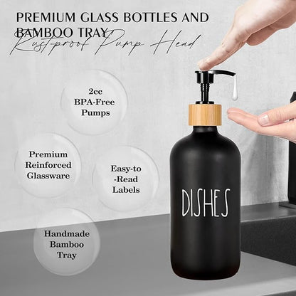 Arktek Glass Soap Dispenser Set
