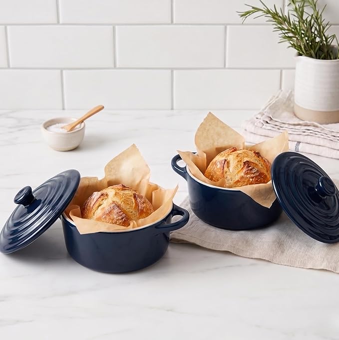 Kook Ceramic Mini Cocotte Set, Small Casserole Dishes