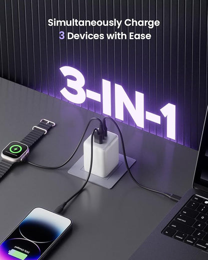 Wegear 100W USB C Charger Block, 3-Port Compact Foldable Power Adapter USB Wall