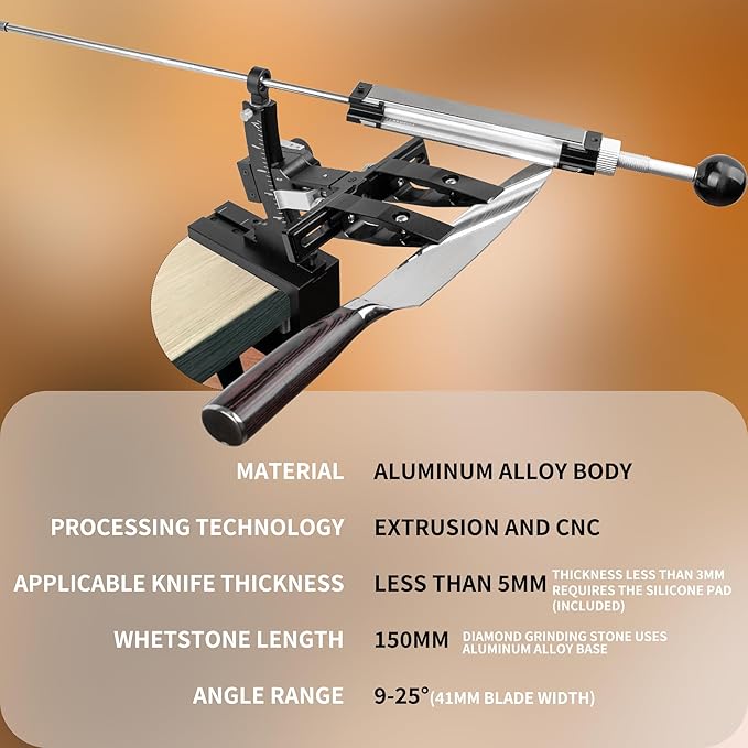 CWOVRS Knife Sharpening System, Precision Adjust Knife Sharpener 9–25°