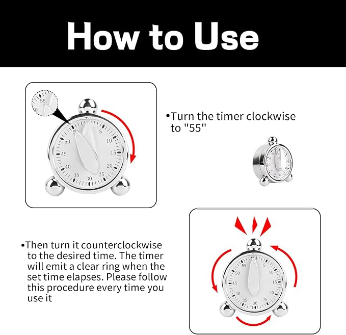 Kitchen Timers for Cooking Seniors 60 Minute Mechanical Kitchen Timer Loud