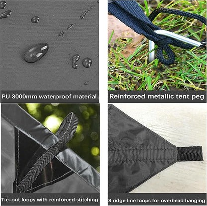 KALINCO Tent Tarp, Picnic Mat Camping Tarp Tent Hammock Tarp, pu Waterproof Camping tarp Tent Rain Fly Picnic Mat Survival Shelter Sunshade