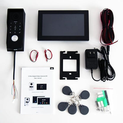 KeonBell Video Door intercom 2-Wired, doorbell withCamera, Full HD Camera