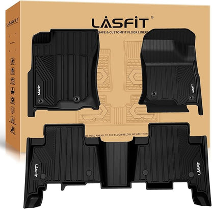 LASFIT Floor Mats for Toyota 4Runner 2013-2024 & for Lexus GX460 2014-2023, All Weather TPE Mats Floor Liner for Toyota 4 Runner (Fit 7 Seats & 5 Seats) 1st & 2nd Row Car Mats, Black