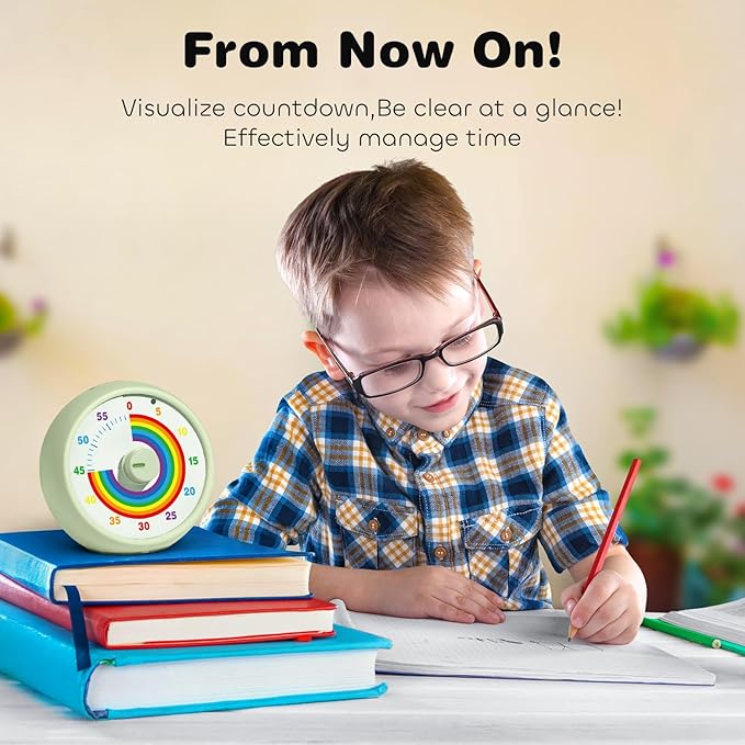 Visual Timer for Kids, 60-Minute Countdown Timer for Classroom Office Kitchen