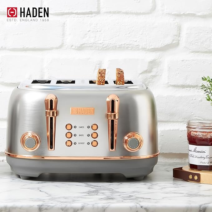 Haden Heritage 4 Slice Wide Slot Stainless Steel Toaster