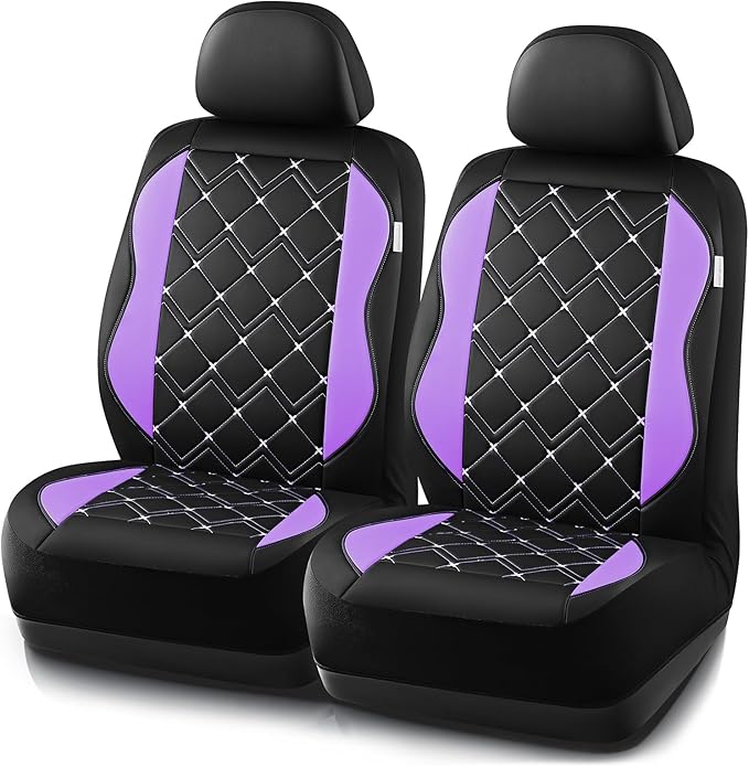 Road Comforts Seat Covers, Premium Leather Car Seat Covers Front Seat for Women Girls,Airbag Compatible, Automotive Seat Covers Universal Fit Most Cars,Vans,Truck,SUV