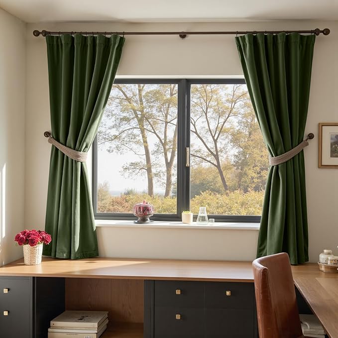 Lazzzy Velvet Blackout Curtains Thermal Insulated Room Window Drapes Super Soft