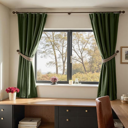 Lazzzy Velvet Blackout Curtains Thermal Insulated Room Window Drapes Super Soft