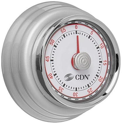 CDN Compact 60 Min Mechanical Timer-Silver