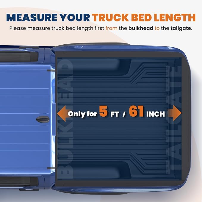 KUIPERAUTO 5FT Tri Fold Soft Folding Truck Bed Tonneau Cover Compatible for Nissan Frontier 2005-2026 Suzuki Equator 2009-2014 Fleetside On Top 60Inch