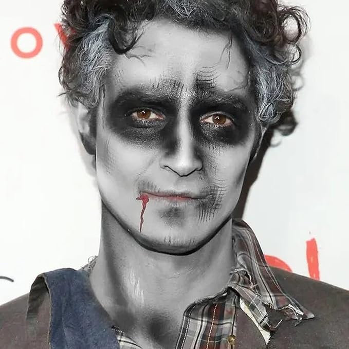 MEICOLY Grey Face Body Paint Stick(1.06 Oz),Sweatproof Waterproof Full Body Paint ,Blendable Face Paint for Halloween SFX Zombie Homestuck Grayscale Cosplay Makeup