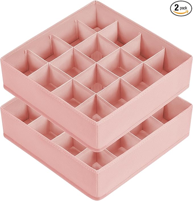 Joyoldelf Sock Drawer Organizer Divider, 16-Cell Underwear Organizers and