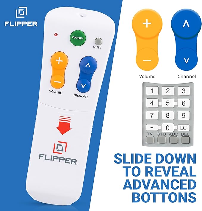 Flipper Big Button Universal TV Remote