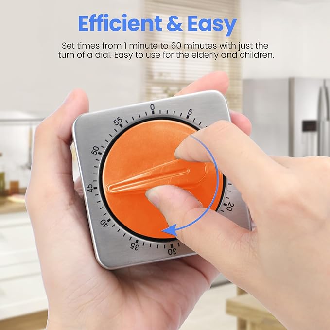 Orange Kitchen Timers for Cooking, Chef Cooking Timer Clock