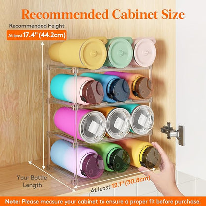 Lifewit Stackable Bottle Storage Organizer, Large Slot Water Bottle Tumbler Cup