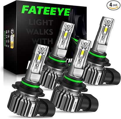 𝟵 𝟬 𝟬 𝟱/𝗛𝗕𝟯 𝟵 𝟬 𝟬 𝟲/𝗛𝗕𝟰 Bulbs Combo – Pack of 4, Super Bright 𝟰𝟬,𝟬𝟬𝟬𝗟𝗠, 𝟭:𝟭 𝗦𝗶𝘇𝗲 6500K Cool White, Fanless Silent Design, 50000-Hour Lifespan
