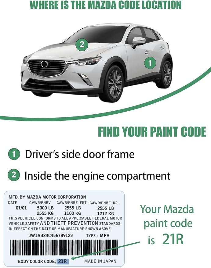 46V Soul Red Crystal Metallic Tricoat Touch Up Paint for Mazda, Color Accurate Car Paint Scratch Repair Pen, Quick & Easy Fix Automotive Chips and Nicks