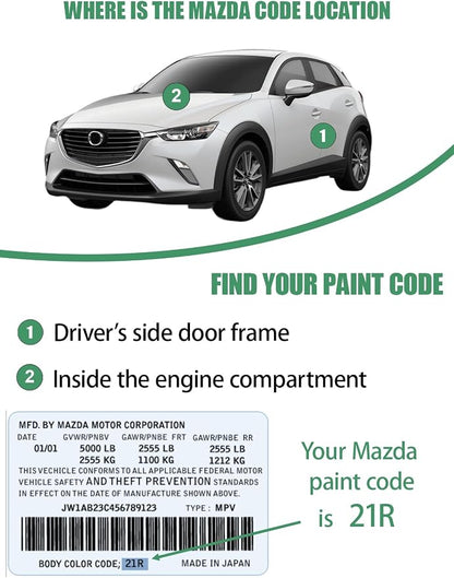 46V Soul Red Crystal Metallic Tricoat Touch Up Paint for Mazda, Color Accurate Car Paint Scratch Repair Pen, Quick & Easy Fix Automotive Chips and Nicks