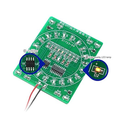 Soldering Practice Kit DIY Green PCB Circulate Flash Red LED SMD SMT Electronics Projects Soldering Kit Simple Welding Skills Learn Soldering Kit for Beginners (02G0402)
