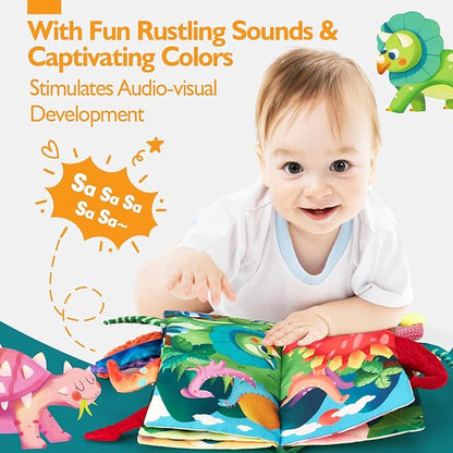 hahaland Baby Books 0-6 Months,Infant Tummy Time Toy Sensory Toys 6 to 12 Months Touch Feel Book Gifts for Boy Girl 0-3 Month Learning Toy Baby Christmas Birthday Gifts Stocking Stuffers (Single)