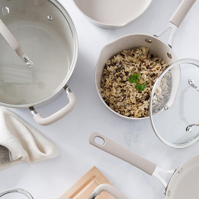 Martha Stewart Heathland Premium Nonstick PFA Free Ceramic Interior 10-Piece
