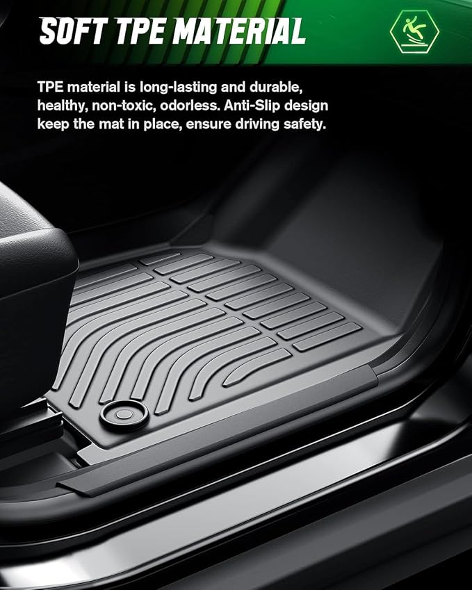 VIWIK Car Floor Mats for Toyota Tacoma 2005-2015, Automotive All Weather Floor Liners for Toyota Tacoma, TPE Rubber Car Mats Front & Rear Non-Slip Odorless