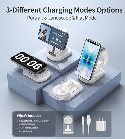 3 in 1 Magnetic Wireless Charging Station