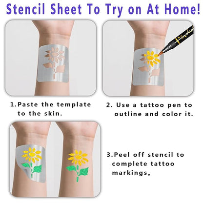 Yazhiji 167 PCS Temporary Tattoo Stencils for Kids, Face and Body Paint Stencils, Girl Boy Glitter Tattoos Pack for Kids Halloween School Show Birthdays Summer Christmas Party Favor Supplies