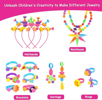 NIDOOT 550Pc+ Pop Beads Jewelry Making kit for Girls 4-6, Arts and Crafts for Kids Ages 4-8, Toys for 4 5 6 Years Old Girl Birthday Christmas Gifts Ideas, Bracelet Necklace Ring Snap Bead Set