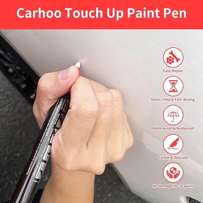 Carhoo C4H/C5H Sao Paulo Yellow Touch Up Paint Suitable For BMW, Genuine Custom Color Car Touch Up Paint, With Pen Tip & Fine Brush