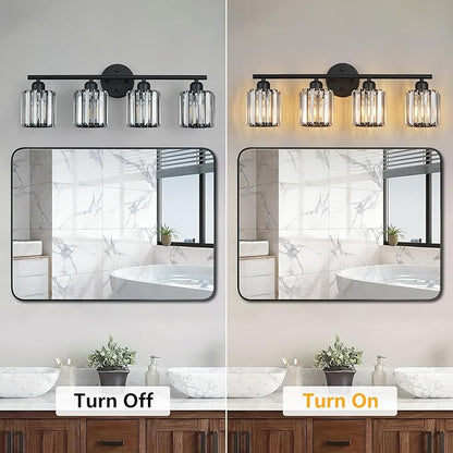 FDPBY Modern 4 Light Crystal Vanity Light, Compatible