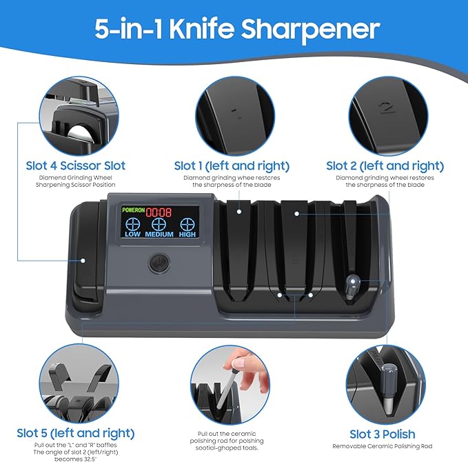 5-in-1 Electric Knife Sharpener