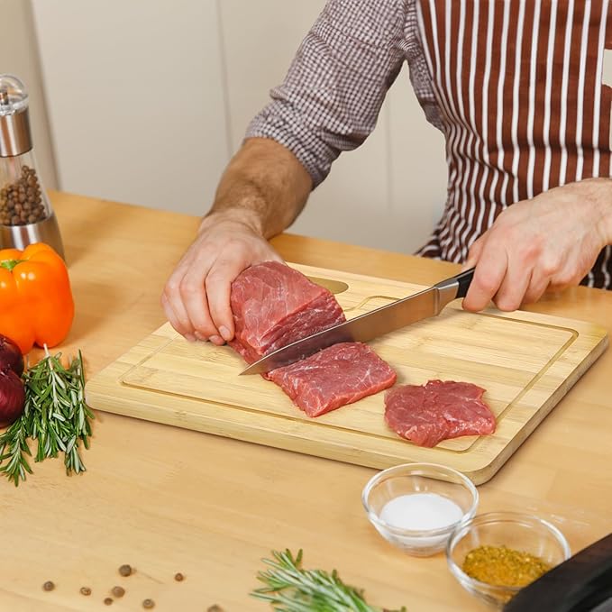 ZENFUN 4 Pack 12.5"L x 9.8"W Bamboo Cutting Boards