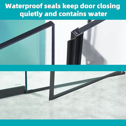 Pivot Swing Shower Door, Adjustable Width 58.9-60" W x 74" H Semi-Frameless