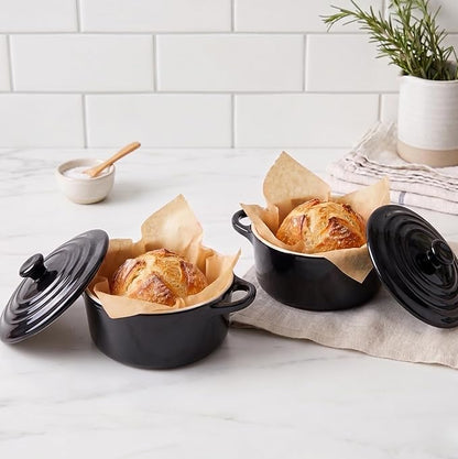 Kook Ceramic Mini Cocotte Set, Small Casserole Dishes