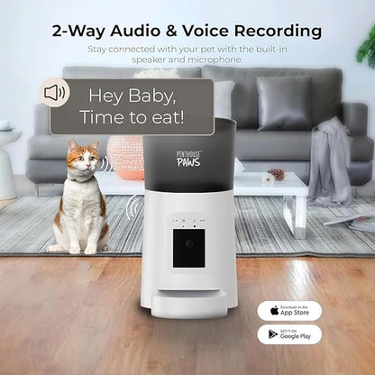 Penthouse Paws Smart HD Automatic Pet Feeder, 6L Dry Food Capacity, 1080p Camera