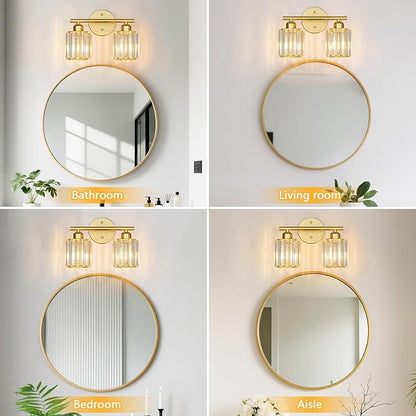 FDPBY Modern 2 Light Crystal Vanity Light, Compatible