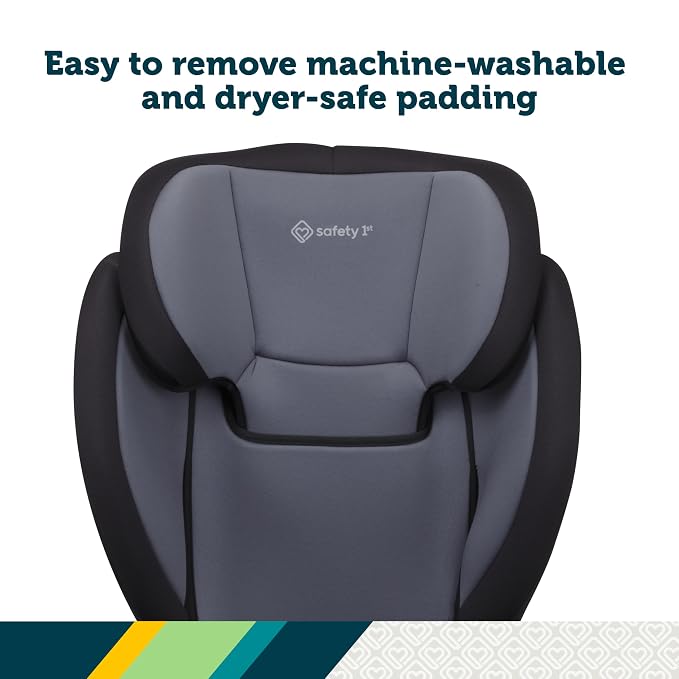 Safety 1st Grow and Go 2-in-1 Booster Car Seat with ComfortWings, Converts High-Back to Backless, 19" Wide, Slim Design, Lightweight, Foldable, Easy-Clean, Cup Holders, 40-100 lbs, Crushed Grape
