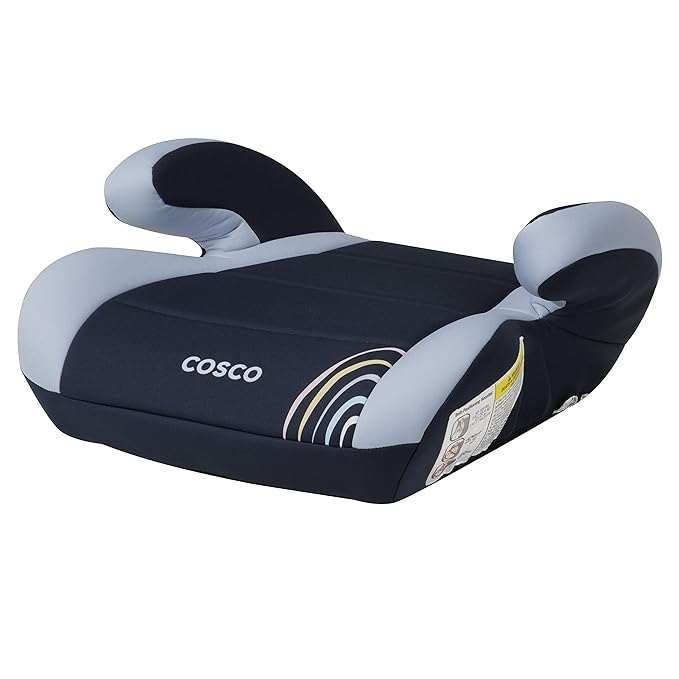 Cosco Topside Backless Booster Car Seat, Lightweight Booster Seats for Cars 40-100 lbs, Backless Booster Seat for Car, Rainbow