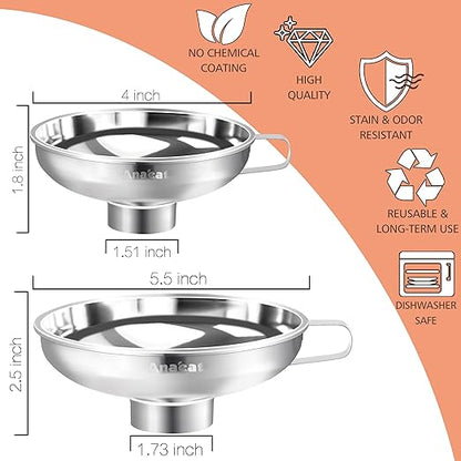 Anaeat Stainless Steel Canning Funnel