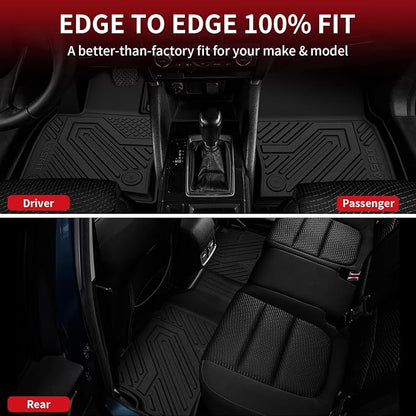 LASFIT Floor Mats & Backrest Mats & Trunk Mat for Mazda CX5 2017-2025 All Weather TPE Custom Fit Floor Liners Car Mats Accessories, Include 1st & 2nd Row & Seatback & Cargo Mats, Black
